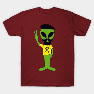 Peace Alien - Hipster Lives In France T-Shirt